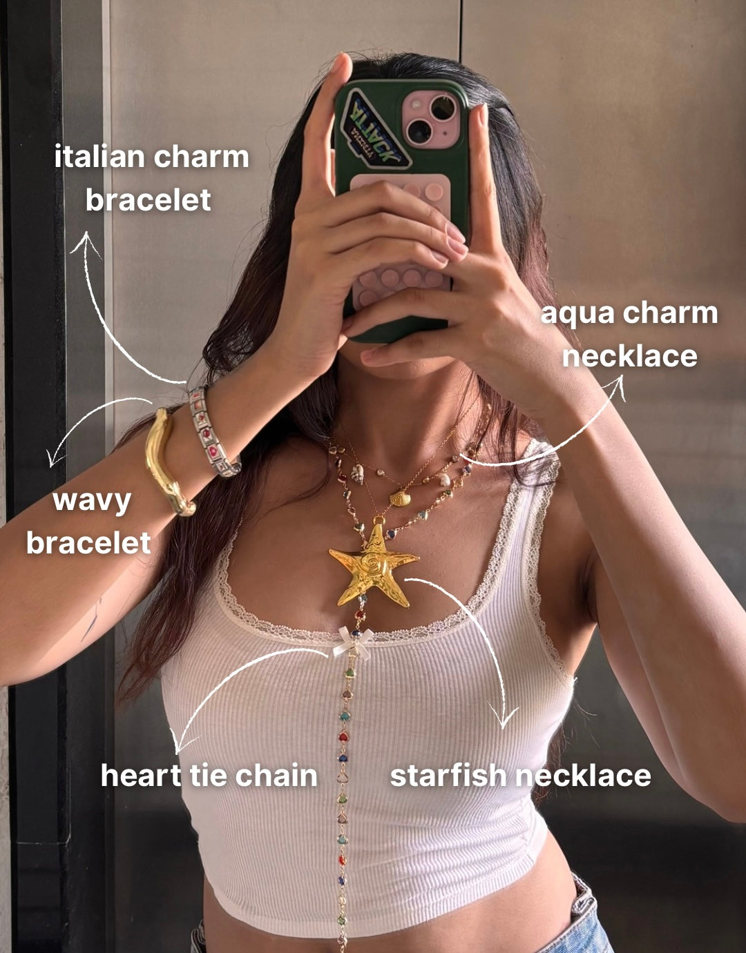 heart tie chain