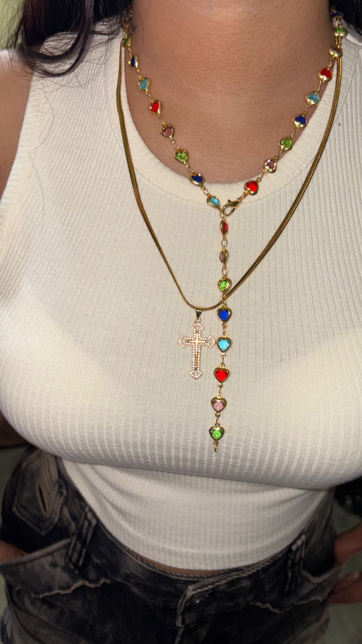 heart tie chain