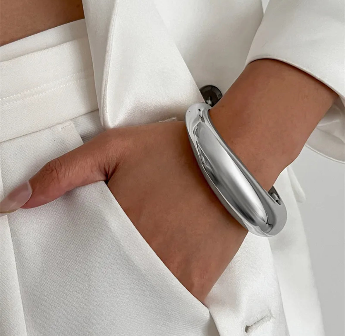 Chunky Silver Bangle