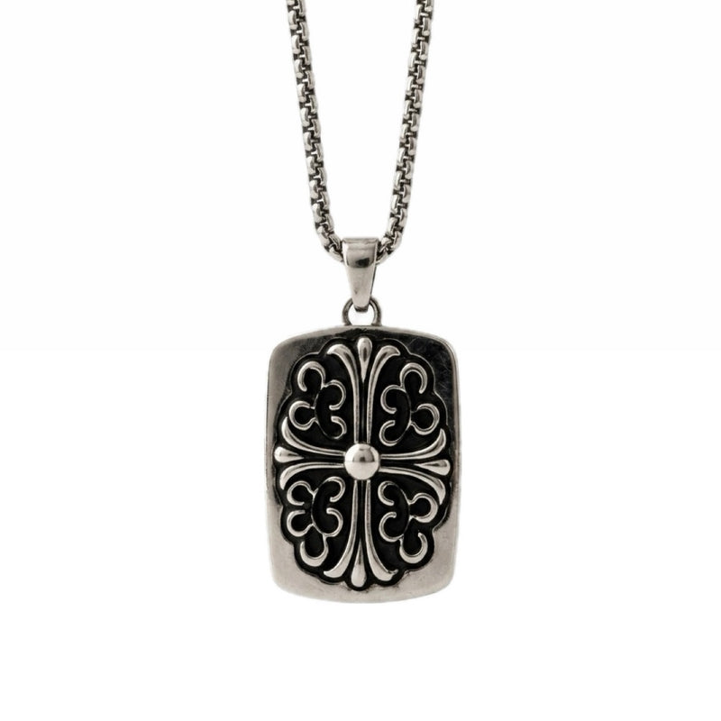 Chrome Tag Necklace