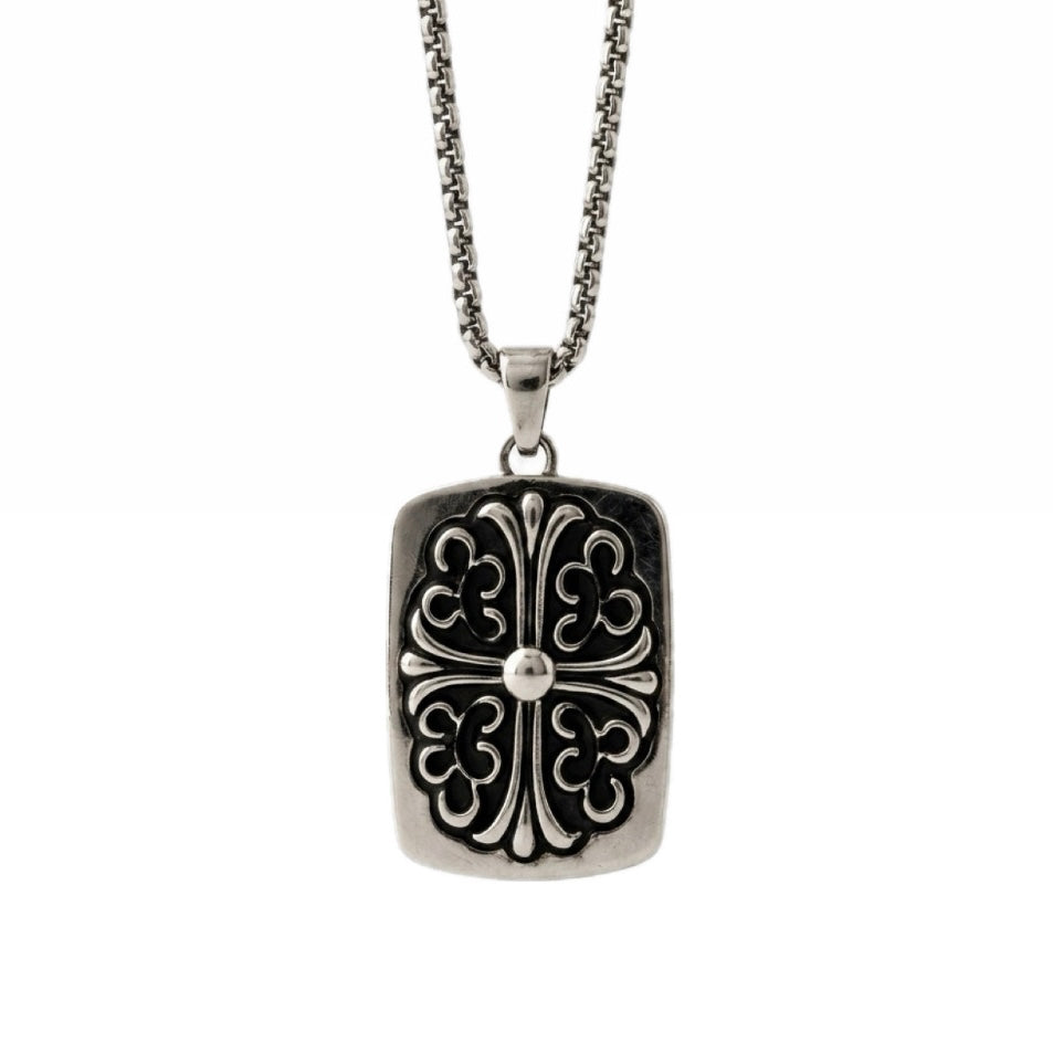 Chrome Tag Necklace