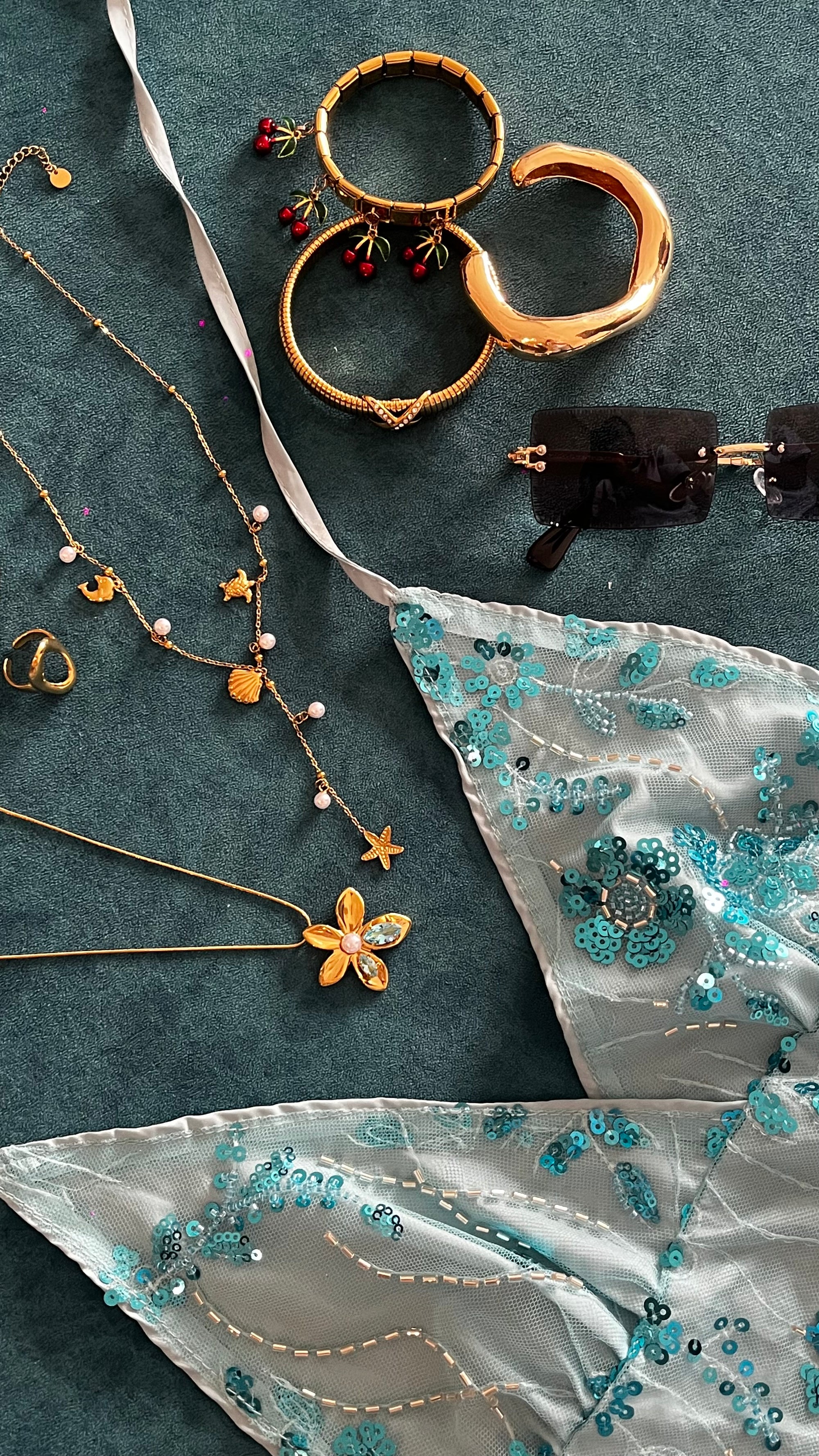 Aqua Charm Necklace