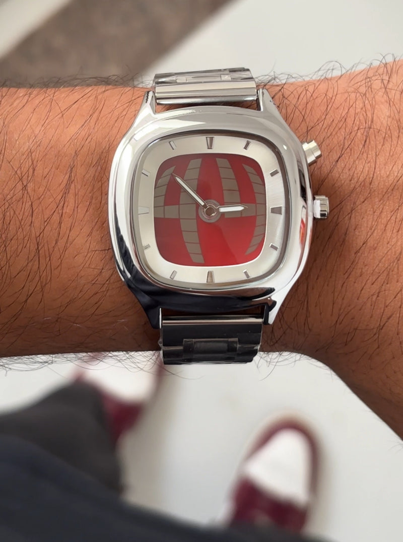 Y2k Digital Watch Red (Square)