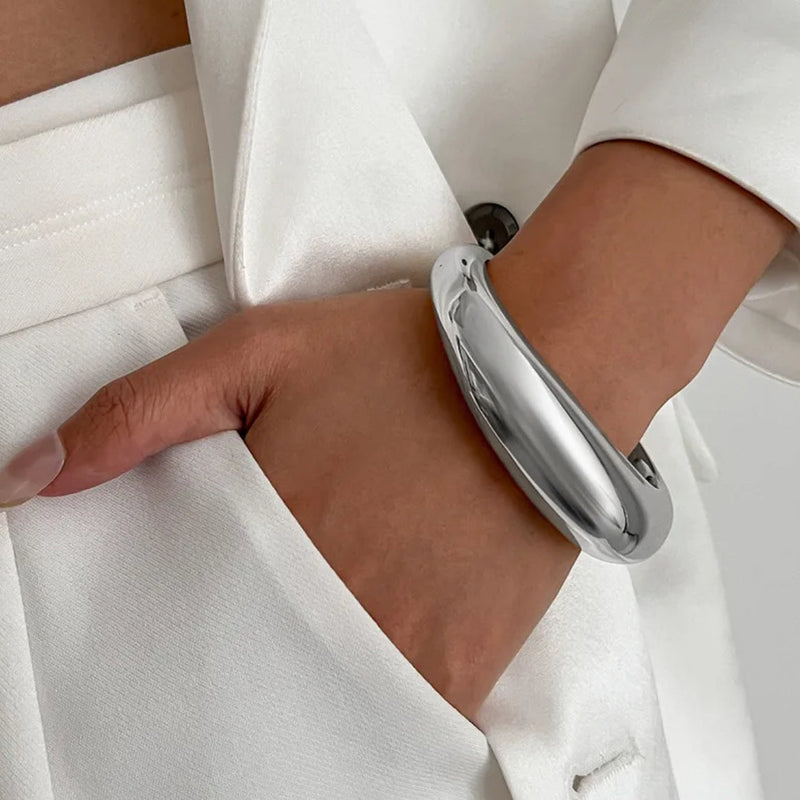Chunky Silver Bangle