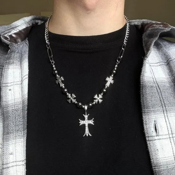 Chrome Beaded Necklace