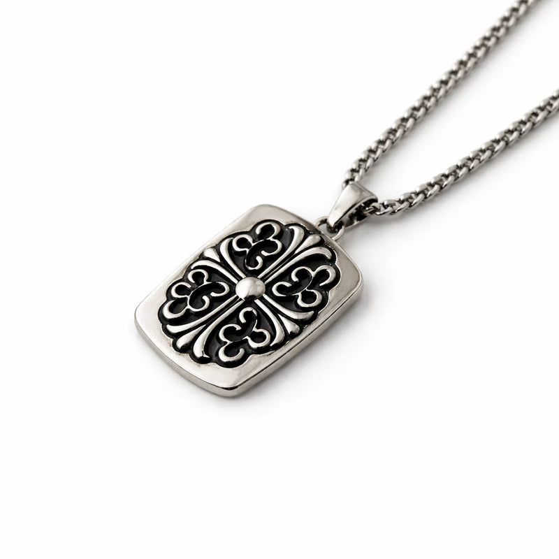 Chrome Tag Necklace