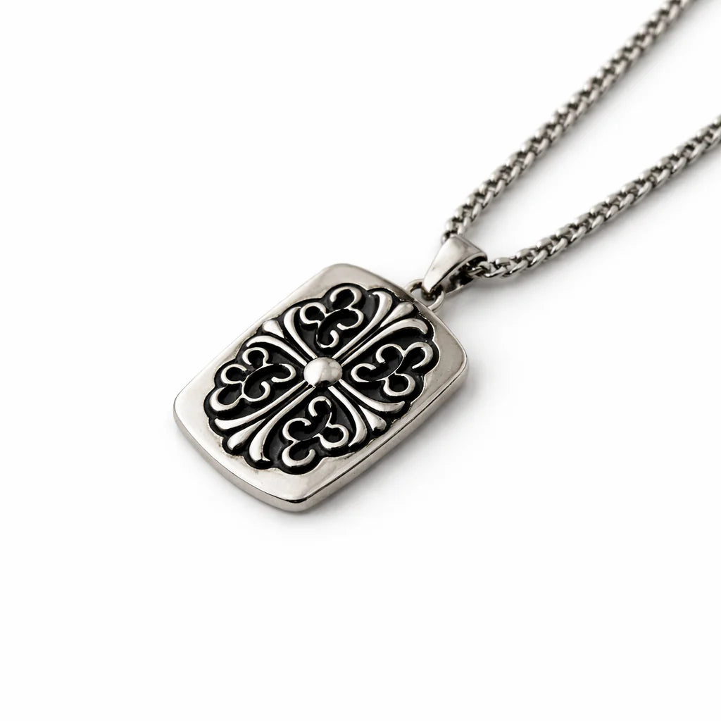 Chrome Tag Necklace