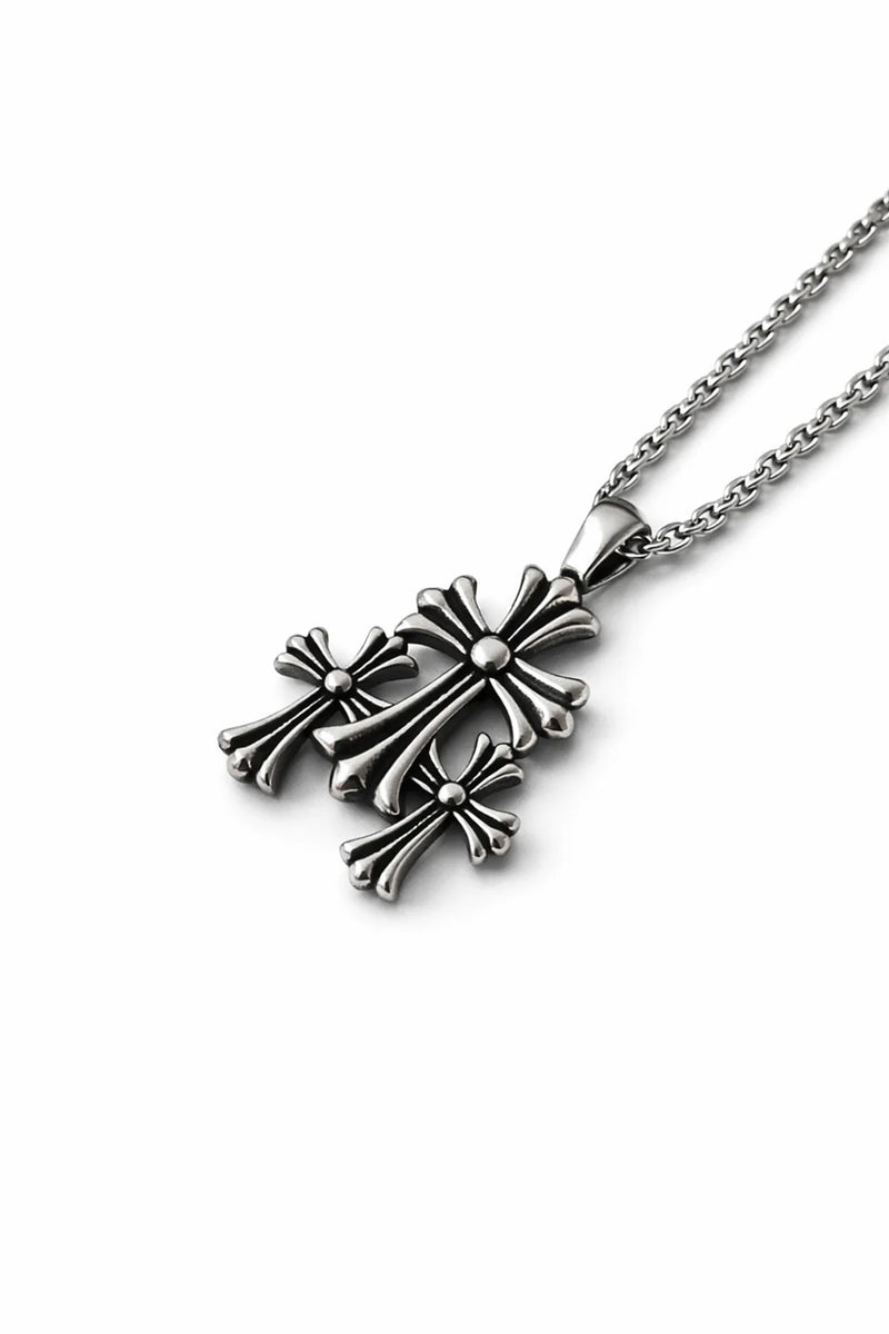 Triple cross necklace