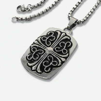 Chrome Tag Necklace