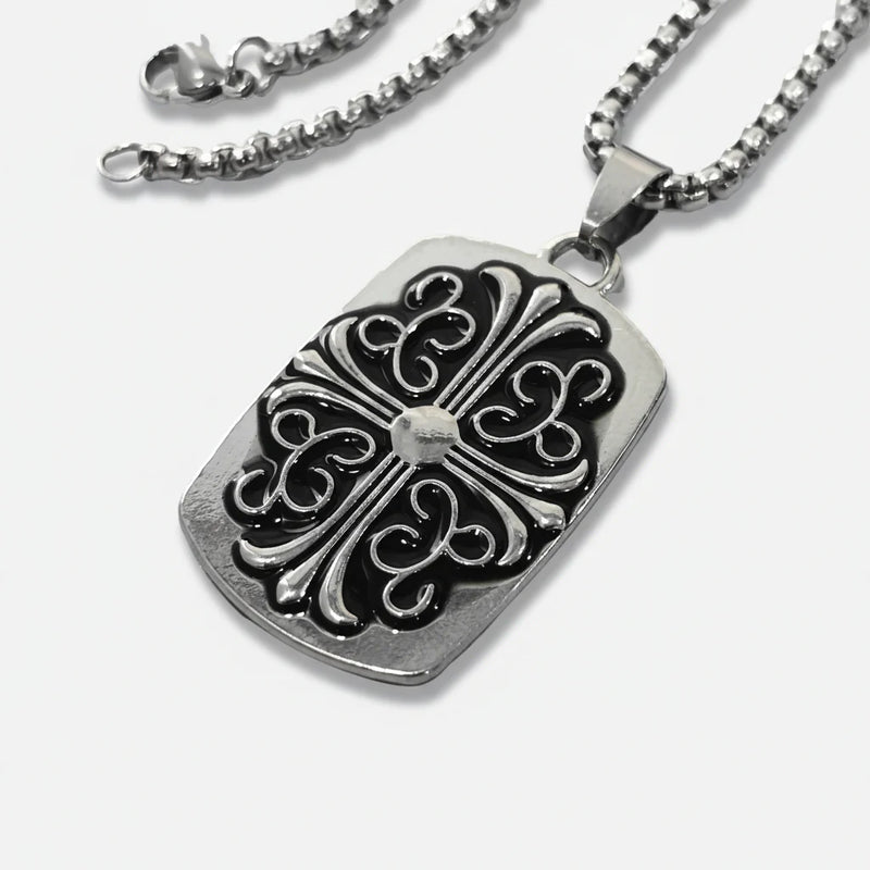Chrome Tag Necklace