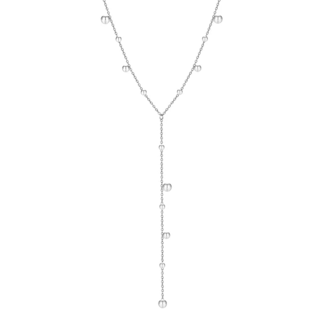 Silver tie necklace