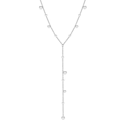 Silver tie necklace