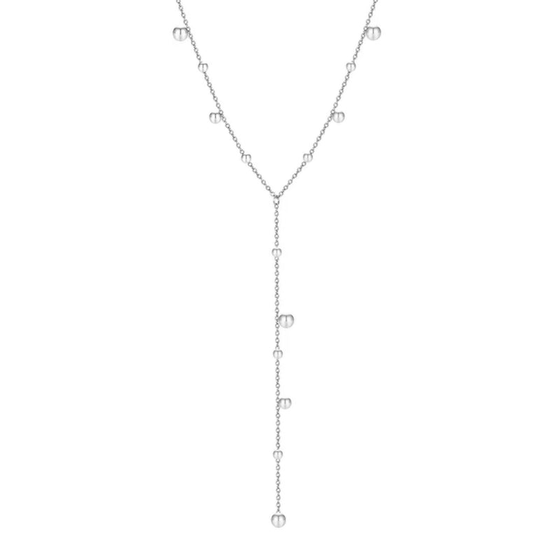 Silver tie necklace