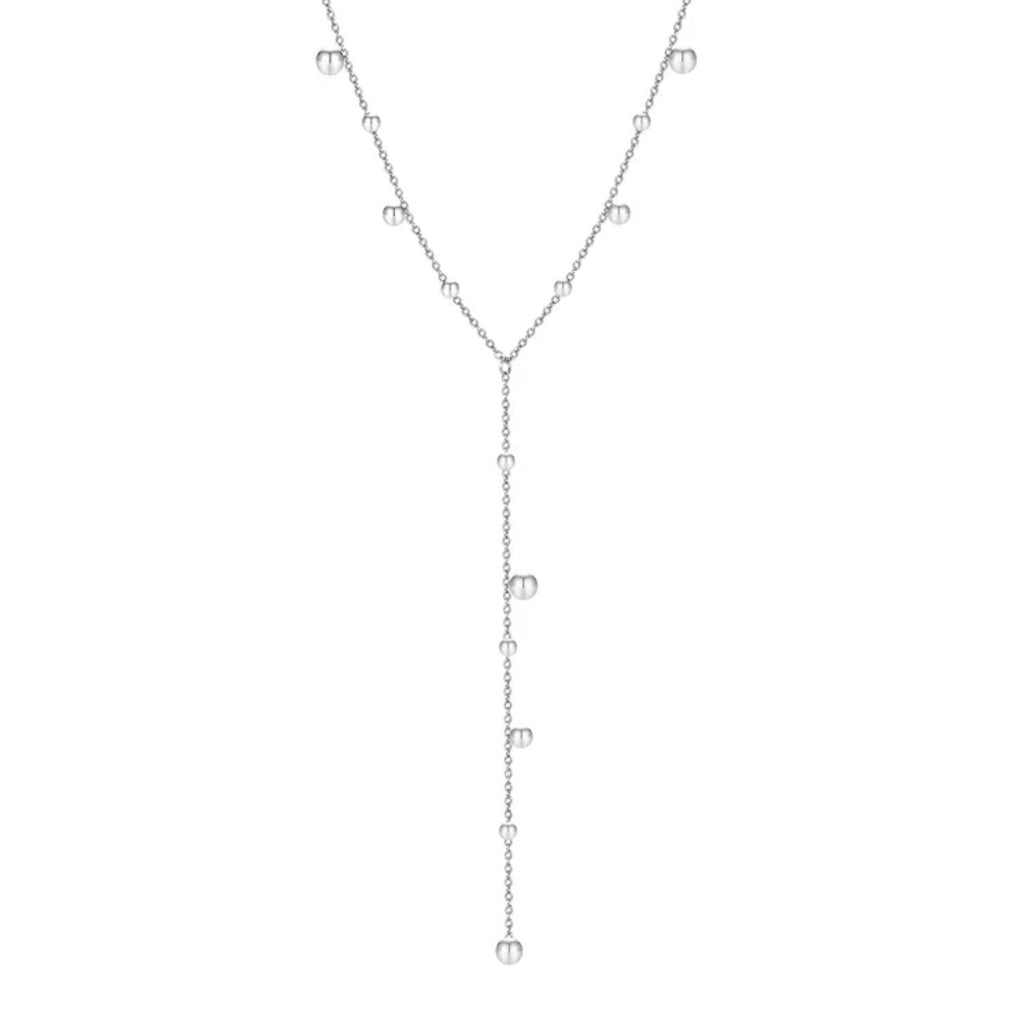 Silver tie necklace