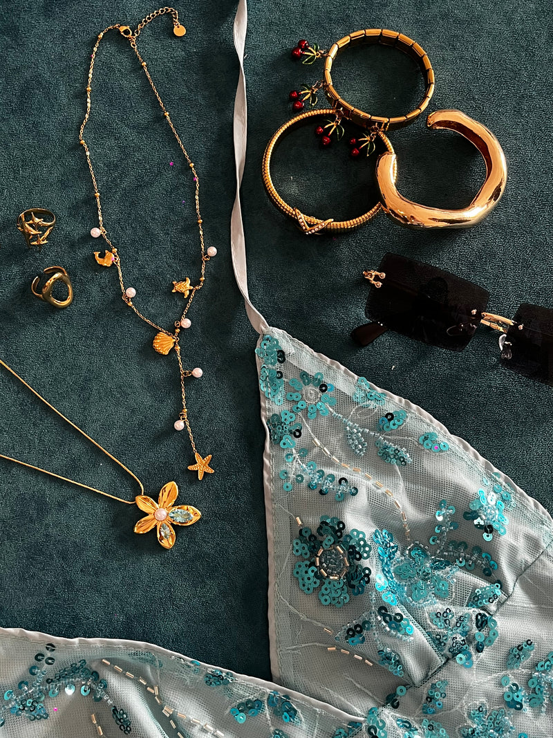 Aqua Charm Necklace