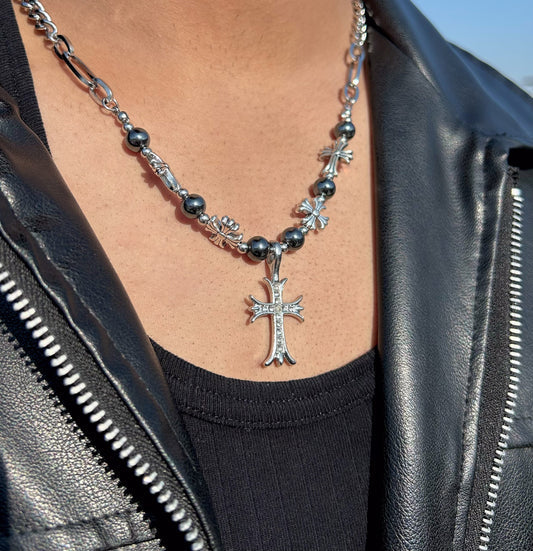Chrome Beaded Necklace