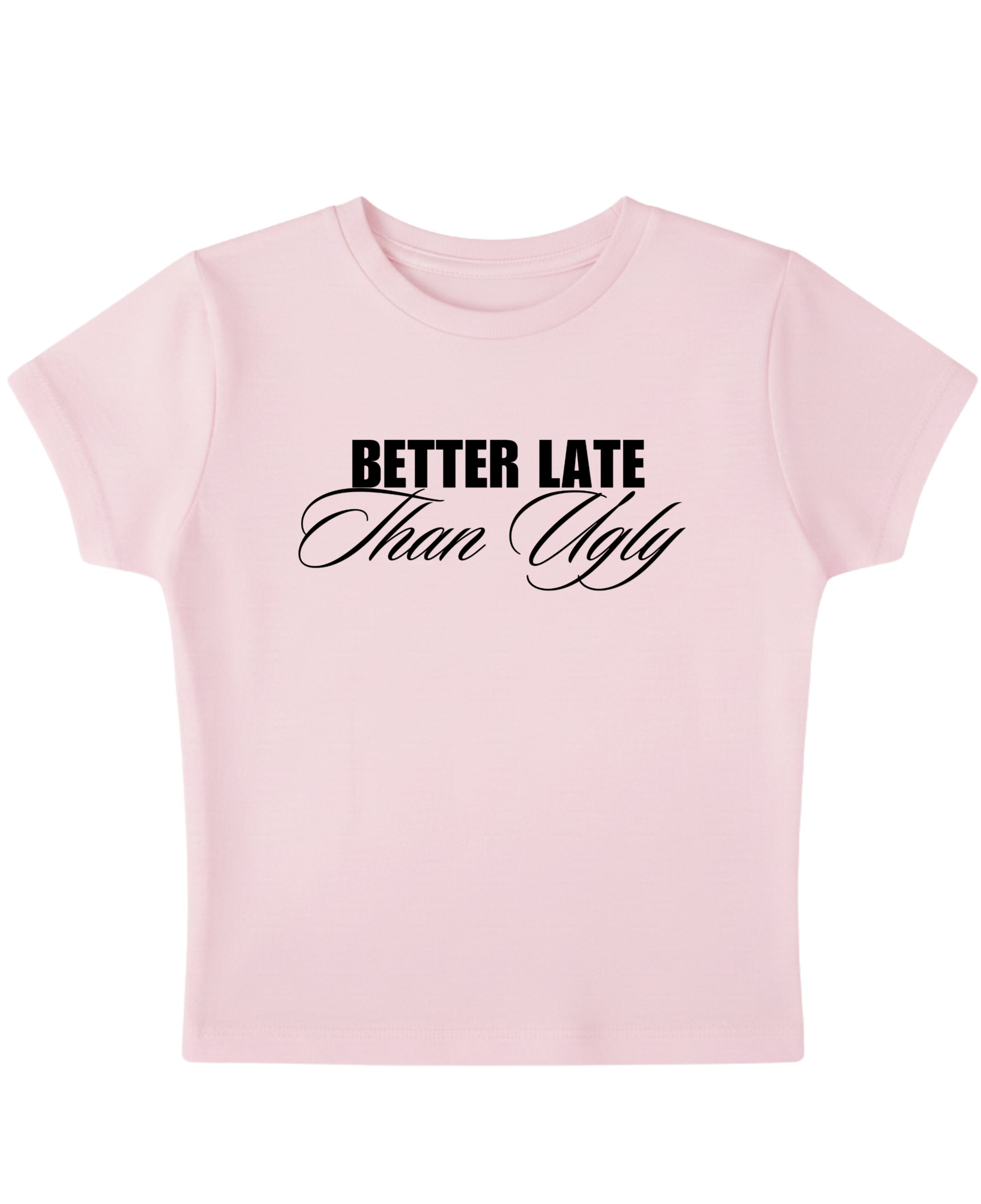 Baby Pink Baby Tee Front Design