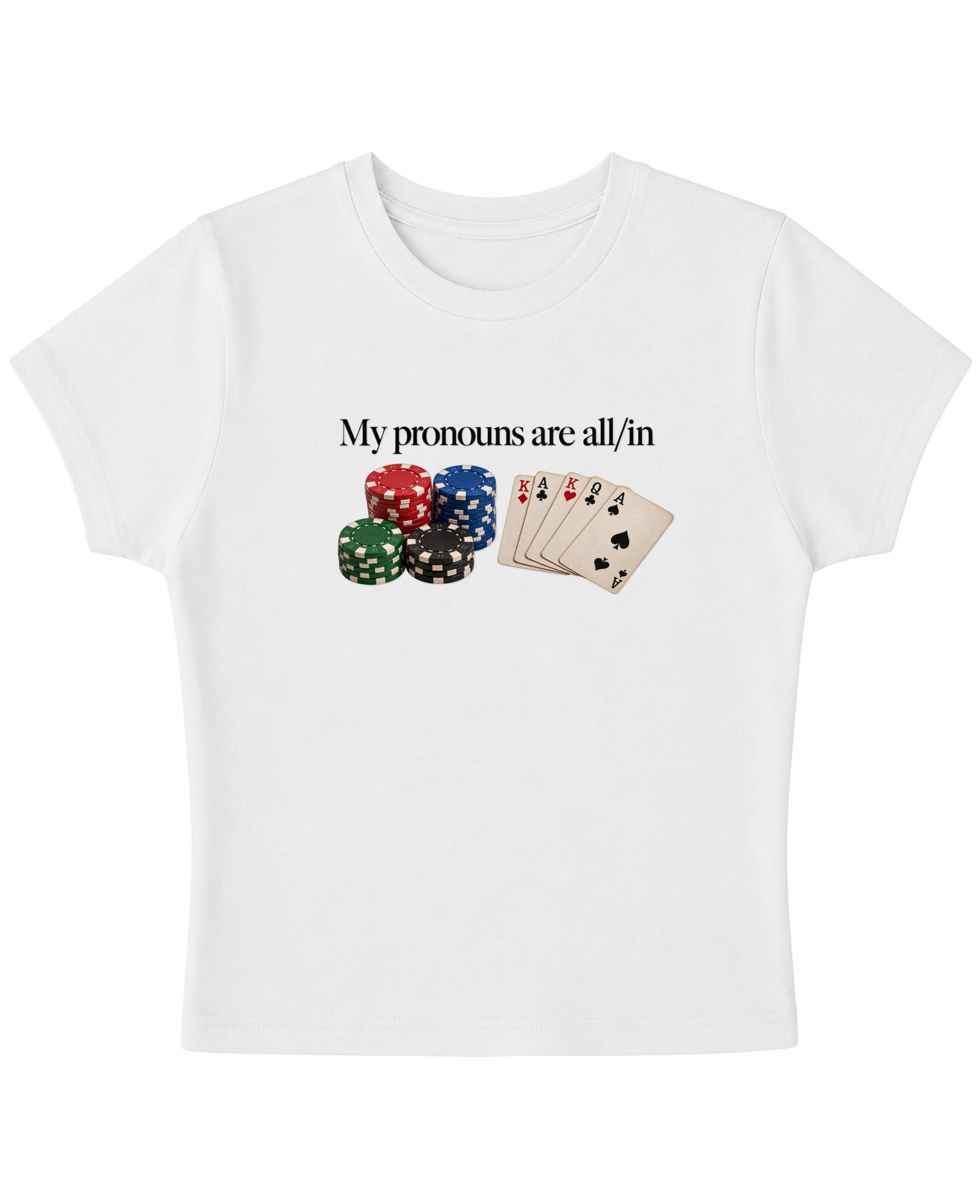 White Baby Tee Front Design