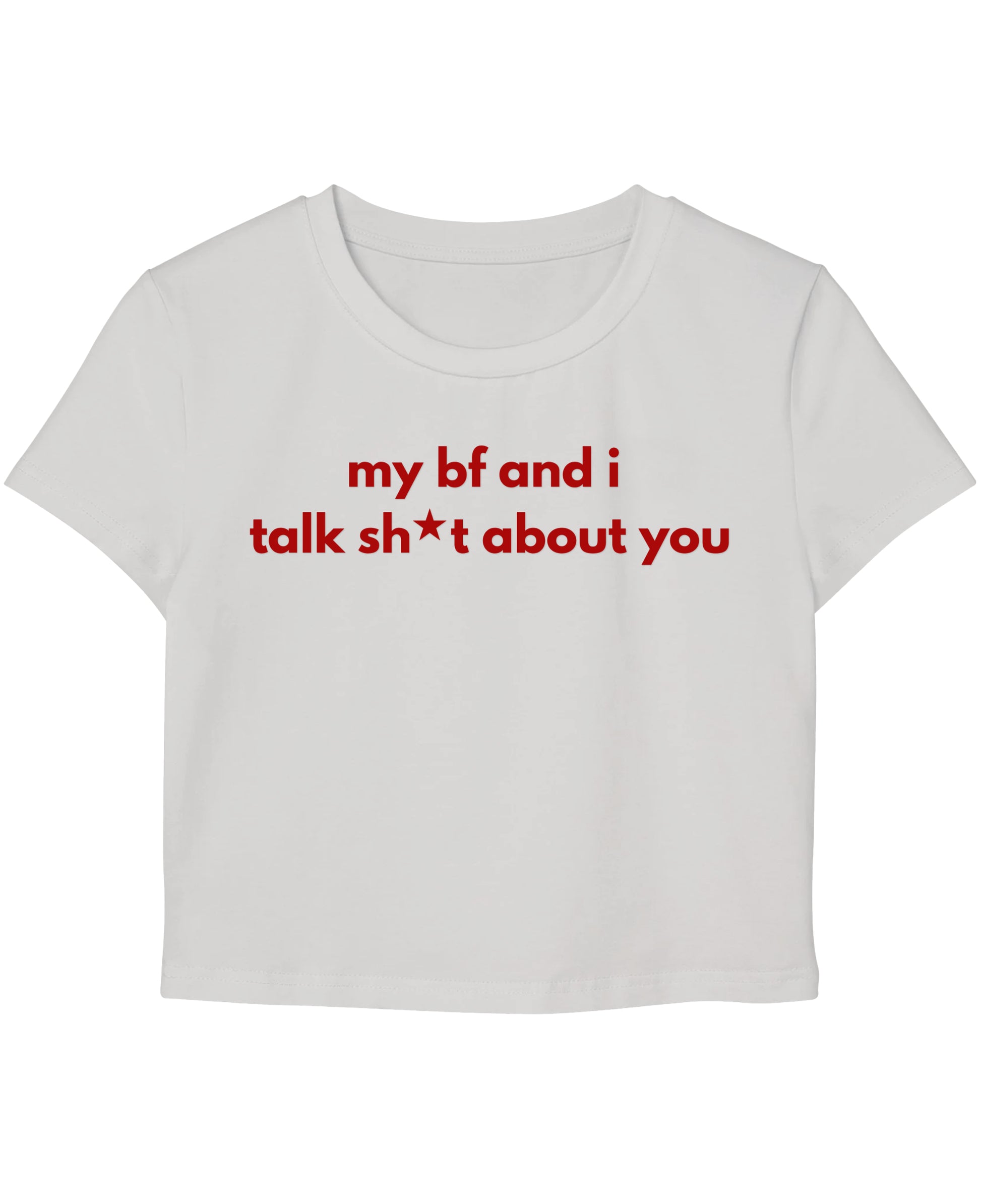 White Baby Tee Front Design