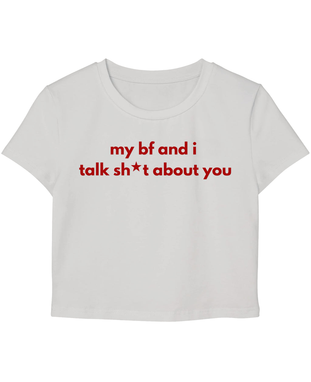 White Baby Tee Front Design