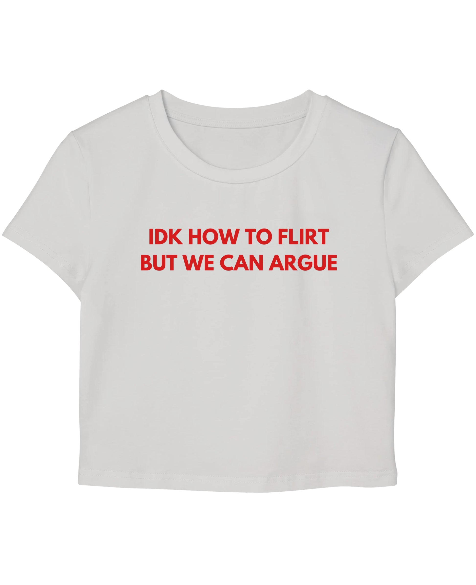 White Baby Tee Front Design