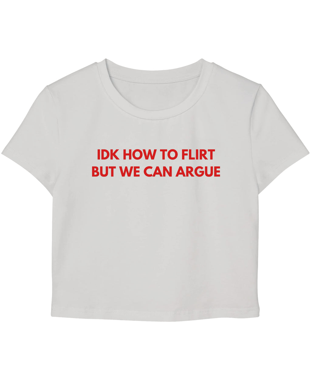 White Baby Tee Front Design
